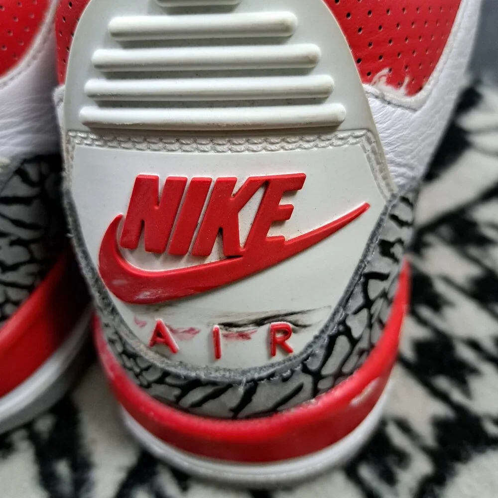 %Nike Air Jordan 3 Retro Fire Red Kids Sneakers AJ7